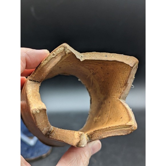 Studio pottery pair of crowns candle holders shelf table decor handmade - Picture 8 of 16